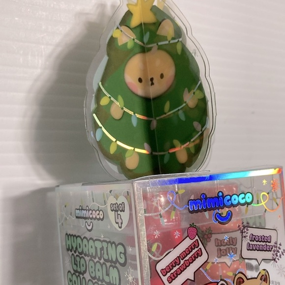 MIMICOCO Lip Balm Cucumber Melon Berry Strawberry Lavender Gift Set of 4 - Picture 7 of 11